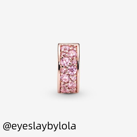 Pandora Pink Pavé Clip Charm - Picture 4 of 5